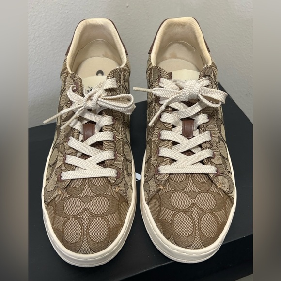 Coach Women's Signature Jacquard Clip Low Top Size 9B - Picture 4 of 7